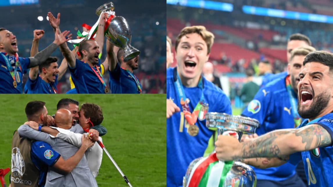 Italia, che festa in campo dopo il trionfo a Wembley!