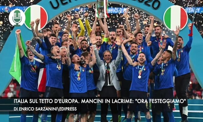 Italia sul tetto d'Europa. Mancini in lacrime: "Ora festeggiamo"