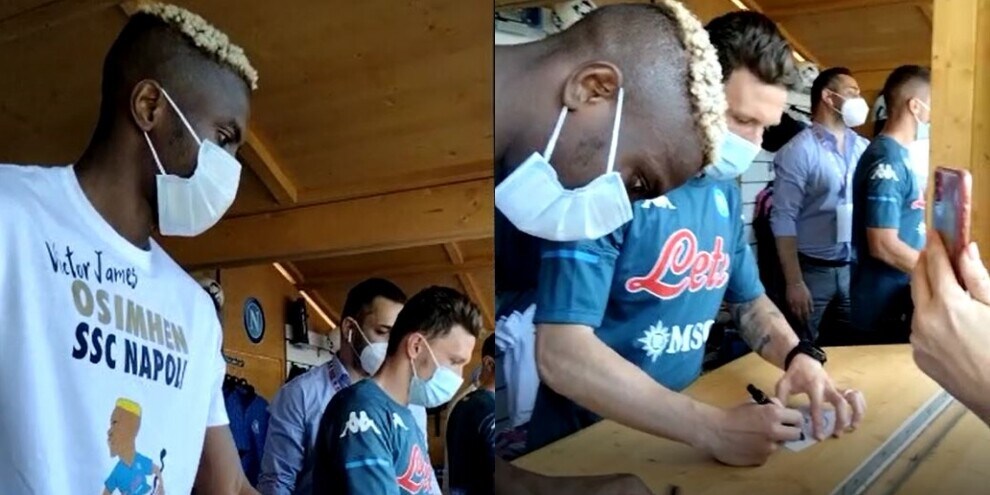 Osimhen, Demme e Mario Rui: autografi e foto per i tifosi del Napoli