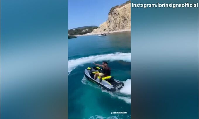 Insigne e Immobile, giro in moto d'acqua