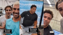 Ronaldo il Fenomeno, che sfida a padel con Ventola e Moser