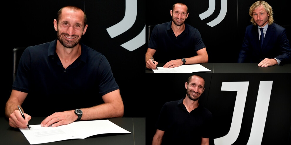 Juve, la firma di Chiellini fino al 2023. Presente anche Nedved