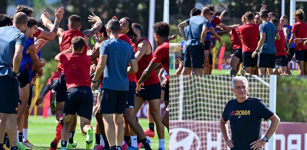 Roma, volano gli schiaffi: che risate in allenamento!