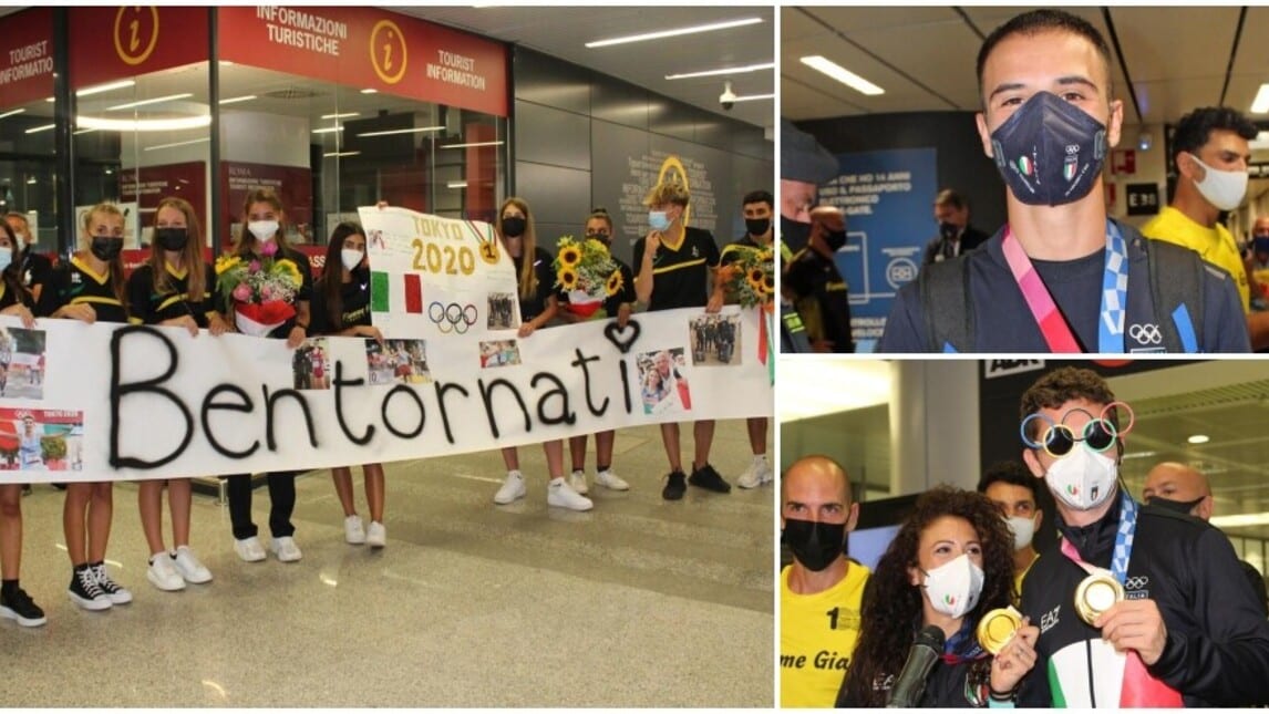 Cinque ori a Fiumicino: il ritorno a casa degli eroi olimpici