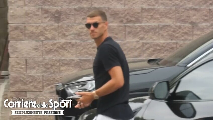 Roma, Dzeko a Trigoria: saluti, poi sarà Inter VIDEO