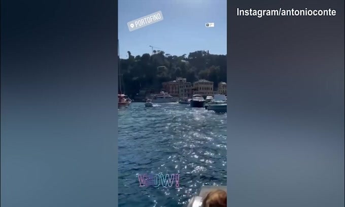 Conte, gita a Portofino