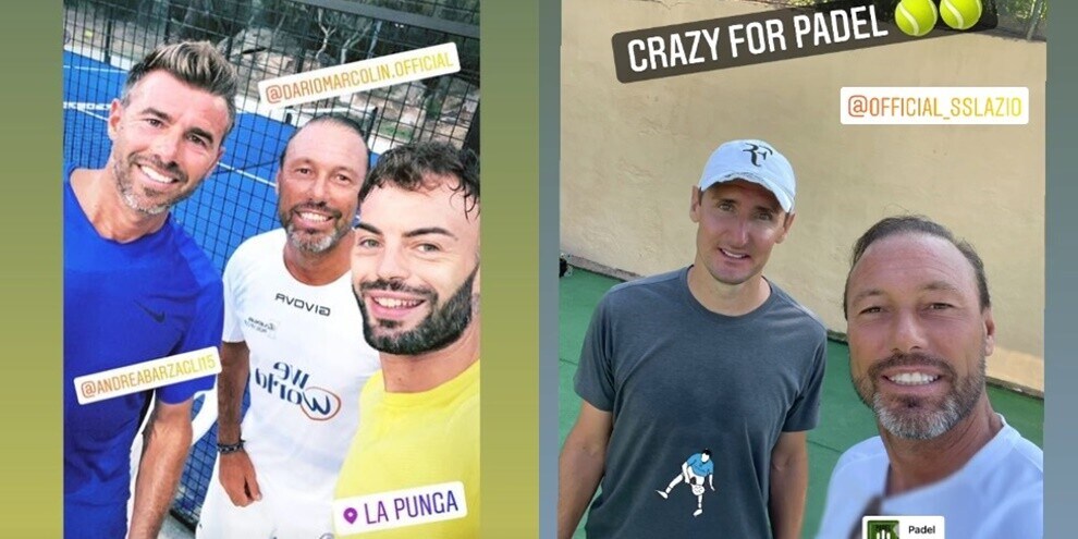 Marcolin sfida Klose e Barzagli: che show sui campi di padel