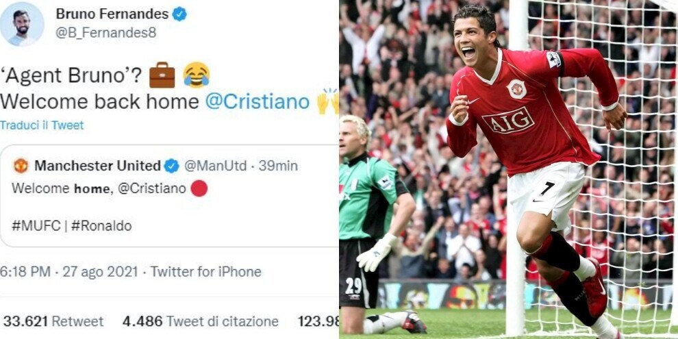 Cristiano Ronaldo al Manchester United? Merito dell'agente Bruno Fernandes