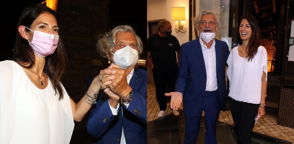 Massimo Ferrero e Virginia Raggi a cena in un ristorante di Roma