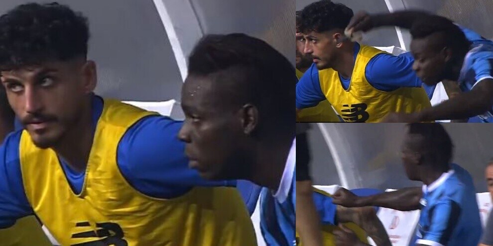 L'allenatore lo toglie dal campo, Balotelli furioso in panchina