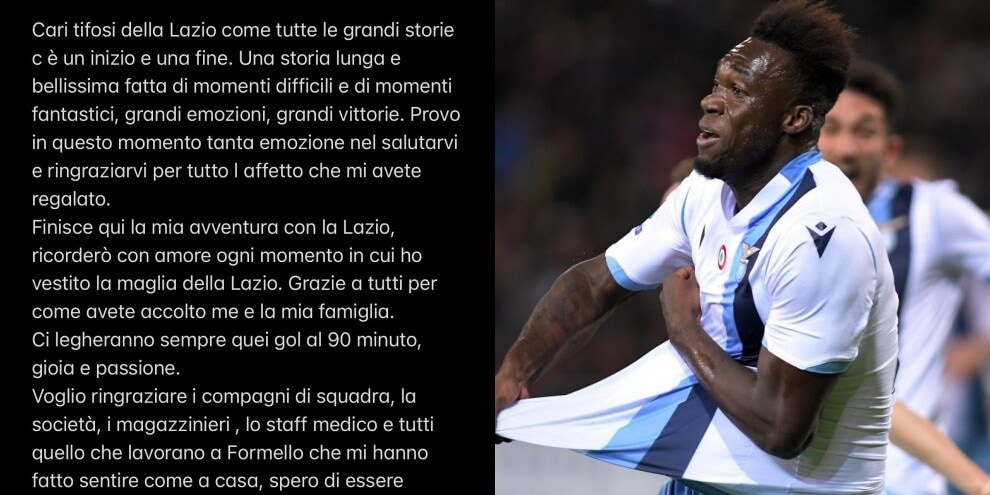 Caicedo saluta la Lazio con una lettera commovente