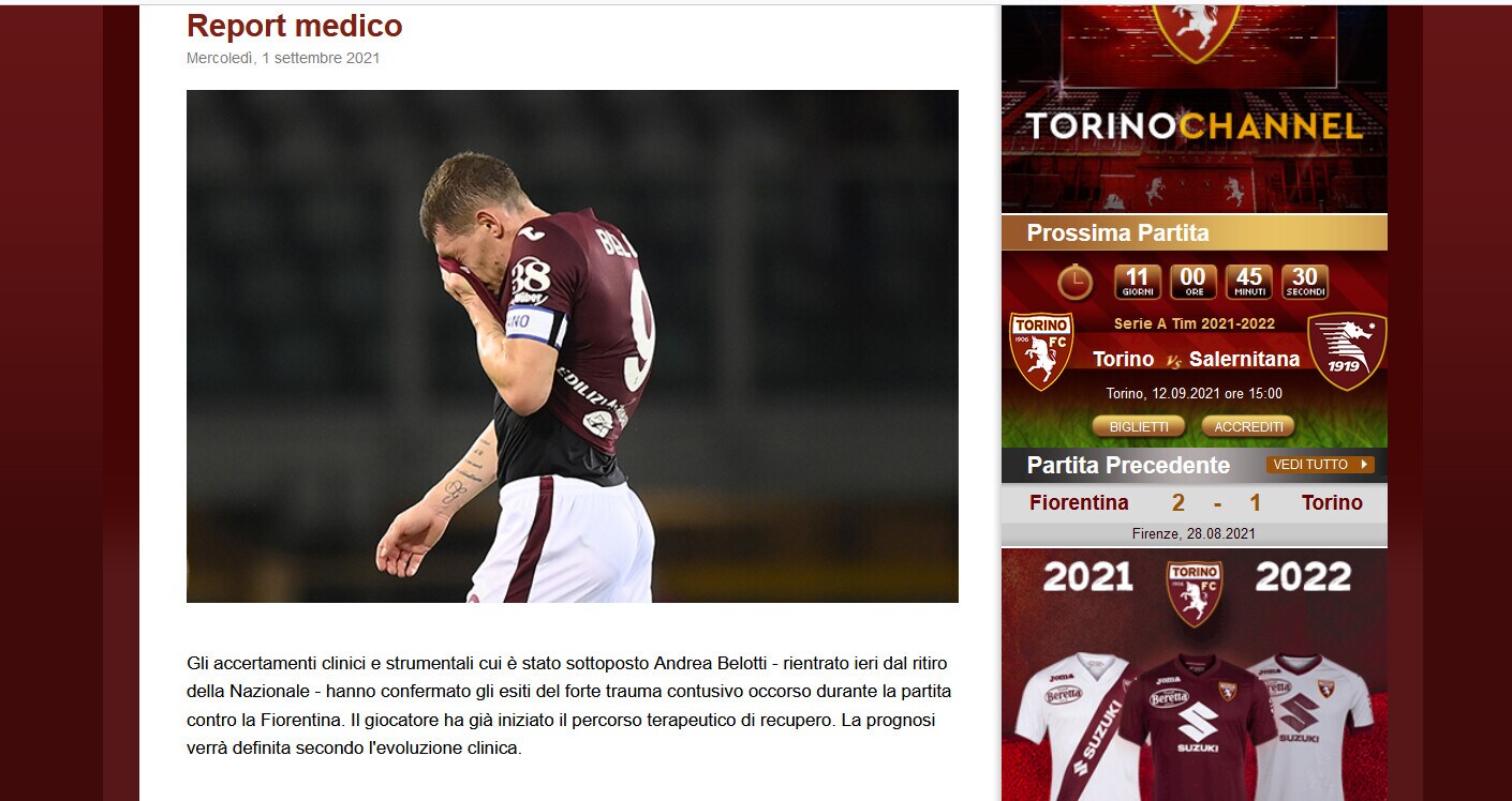 Torino, escluse fratture per Belotti