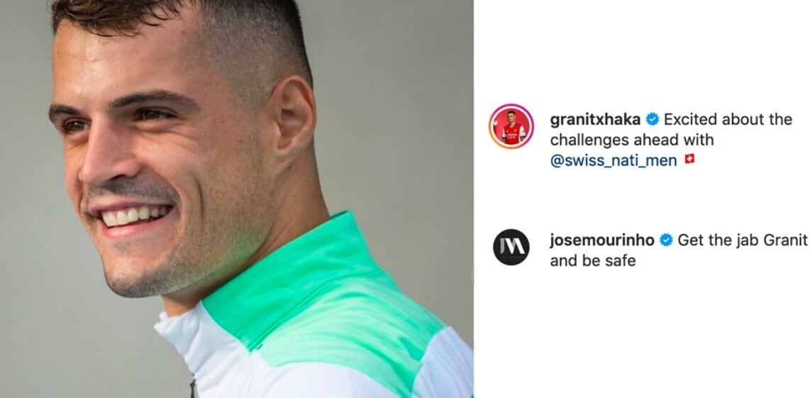 Xhaka positivo al covid: il messaggio di Mourinho sui social