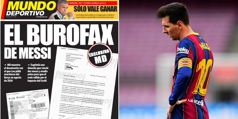 “Messi, svelato il burofax esclusivo dell’addio al Barcellona”