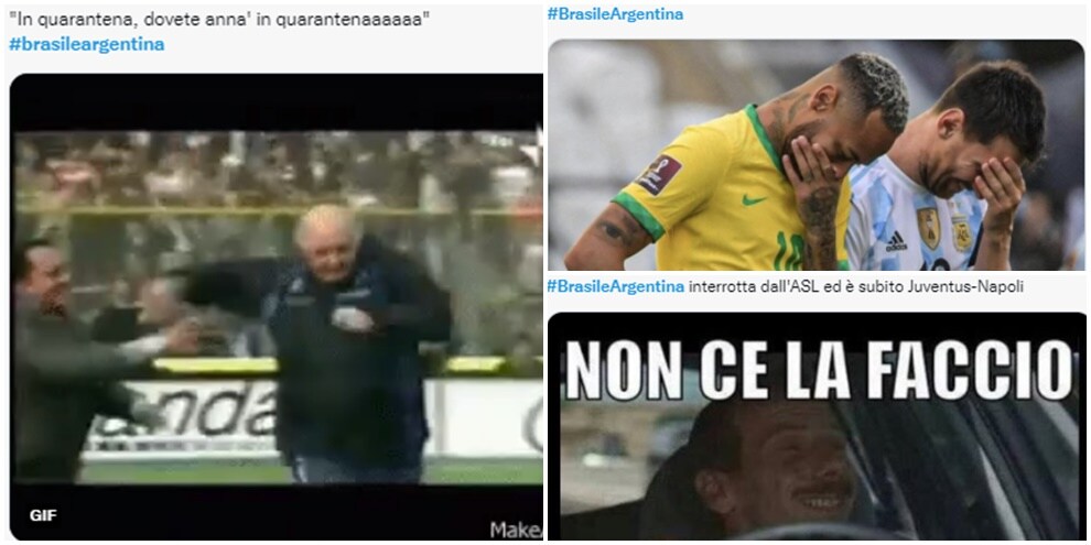 Brasile-Argentina, il match sospeso visto dai social: quanti meme!