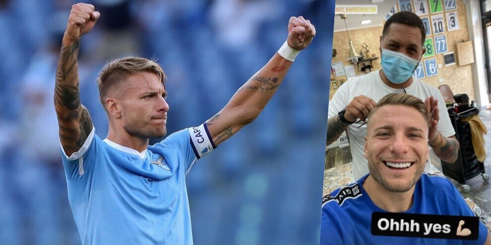 Immobile col nuovo look prima di Milan-Lazio