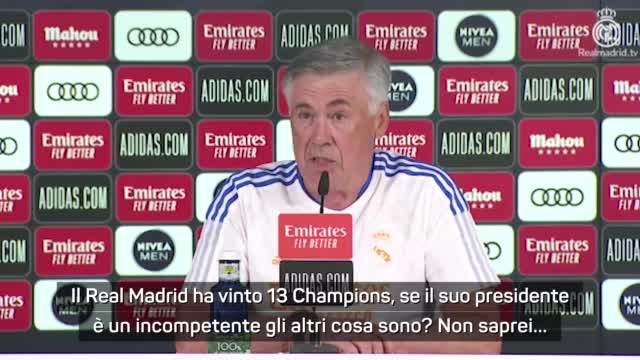 Ancelotti punge Ceferin: "Perez incompetente? E allora gli altri cosa sono?"