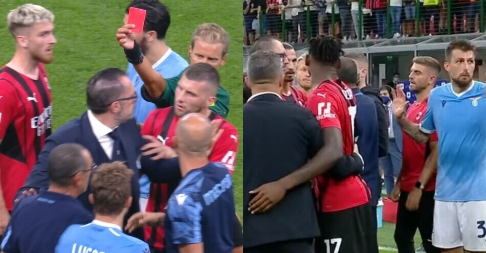Lazio, Sarri espulso a San Siro: la frase urlata a Saelemaekers