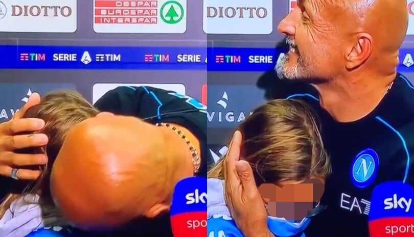 Napoli, Spalletti vince e commuove: tenero abbraccio con la figlia in tv