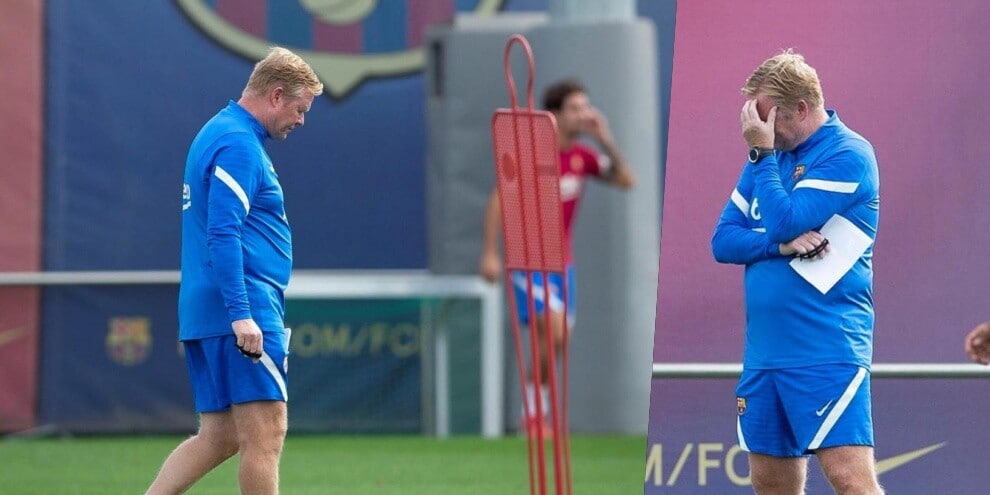 Koeman-Barcellona, aria d'addio: testa bassa durante l'allenamento