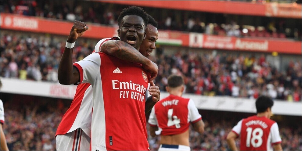 Premier, tris dell'Arsenal al Tottenham: Saka protagonista