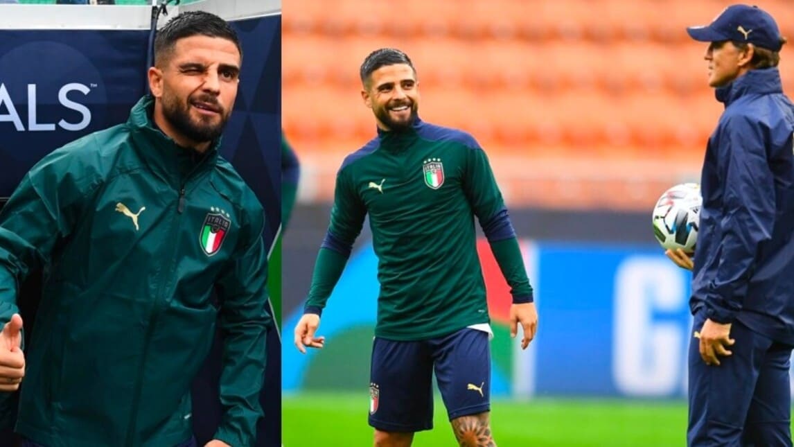 Insigne a San Siro: occhiolino e risate con Mancini