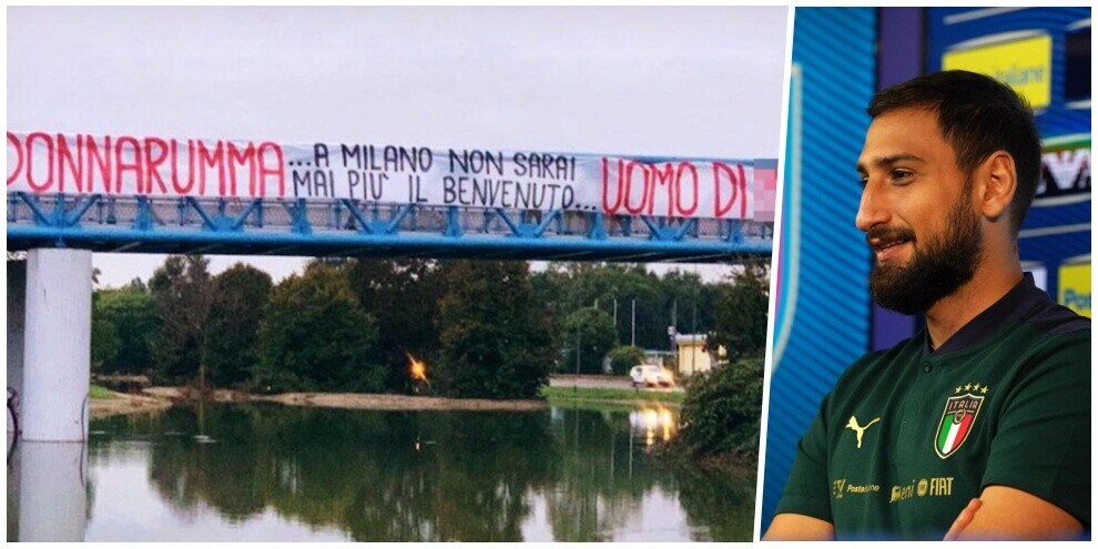 Donnarumma, duro striscione degli ultras del Milan: “Uomo di m...“