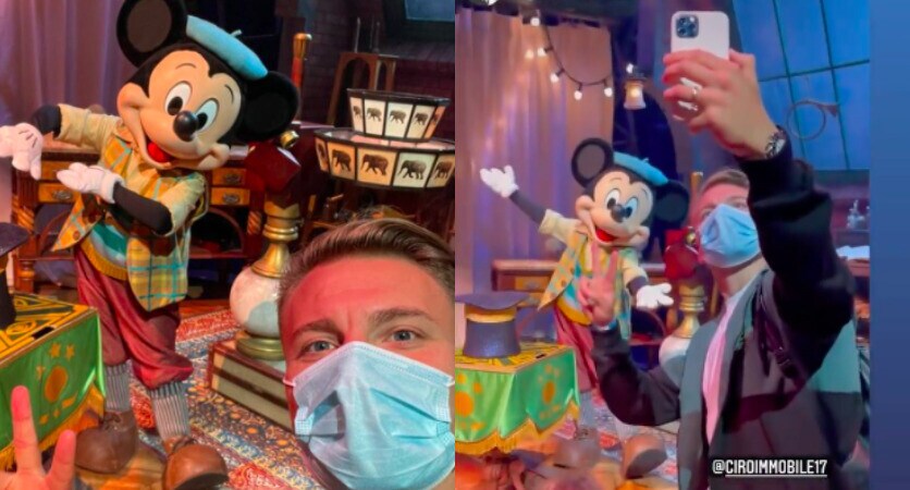 Immobile, gita a Disneyland e selfie con Topolino