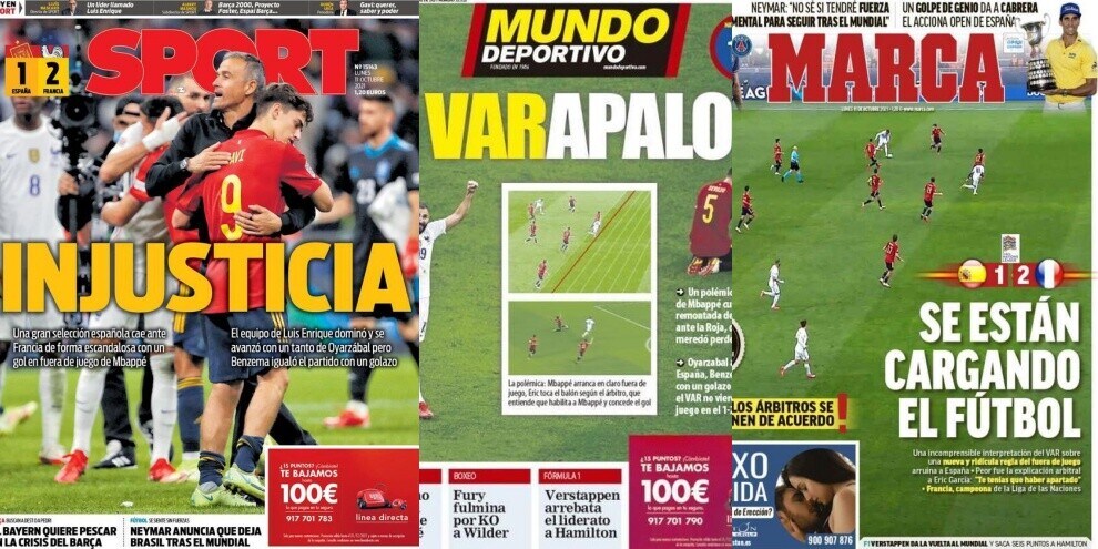 In Spagna furiosi per il gol di Mbappé: "Ingiustizia". Ecco le prime pagine