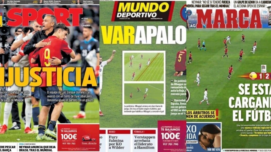 In Spagna furiosi per il gol di Mbappé: "Ingiustizia". Ecco le prime pagine