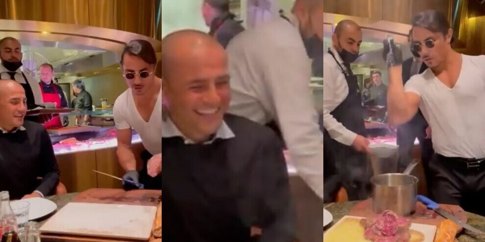 Cannavaro, show a cena da Salt Bae: "Leggenda!"