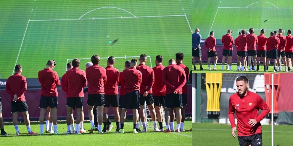 Roma a lezione da Mourinho: maxi-schermo per studiare la Juve