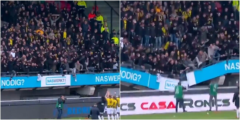 Terrore in Olanda, crolla la tribuna dei tifosi del Vitesse