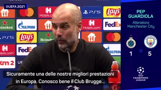 Soddisfatto Guardiola: "Una delle nostre prestazioni migliori in Europa"