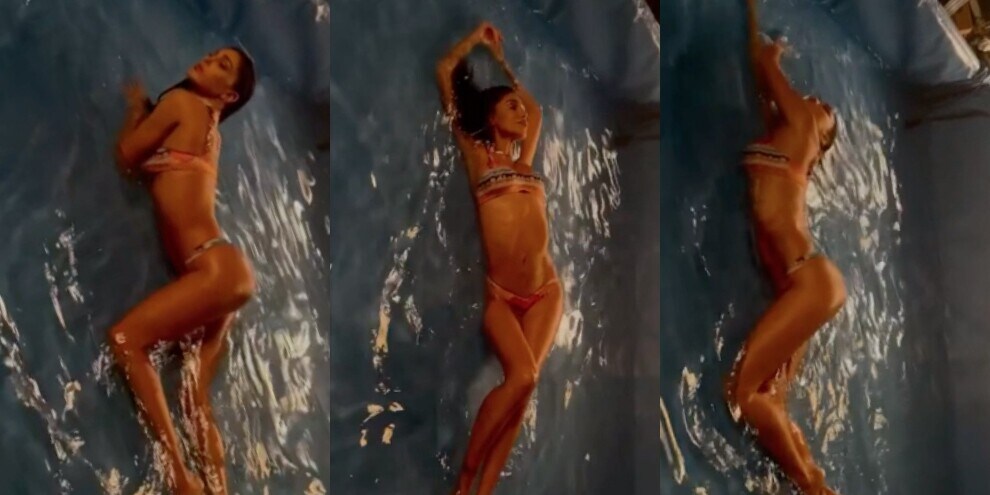 Belen, il backstage in acqua si fa bollente