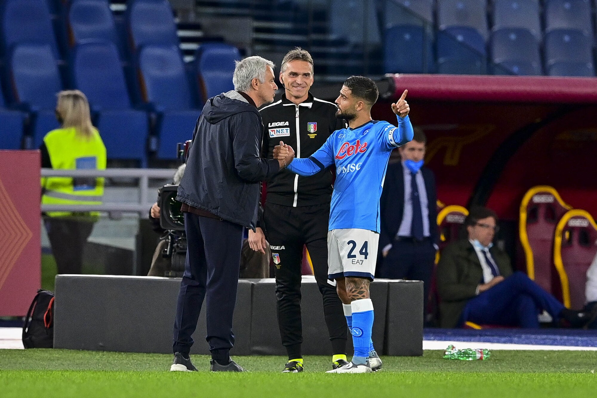 Mourinho e Insigne, siparietto durante Roma-Napoli: svelato cosa si sono detti