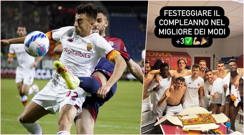 La Roma festeggia El Shaarawy: torta di compleanno negli spogliatoi