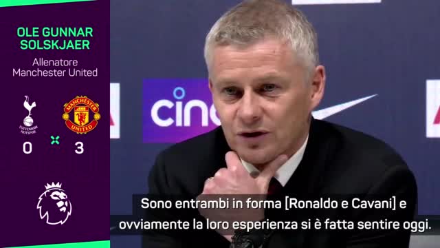 Solskjaer e la coppia CR7-Cavani: "Ha funzionato bene, e che gol"