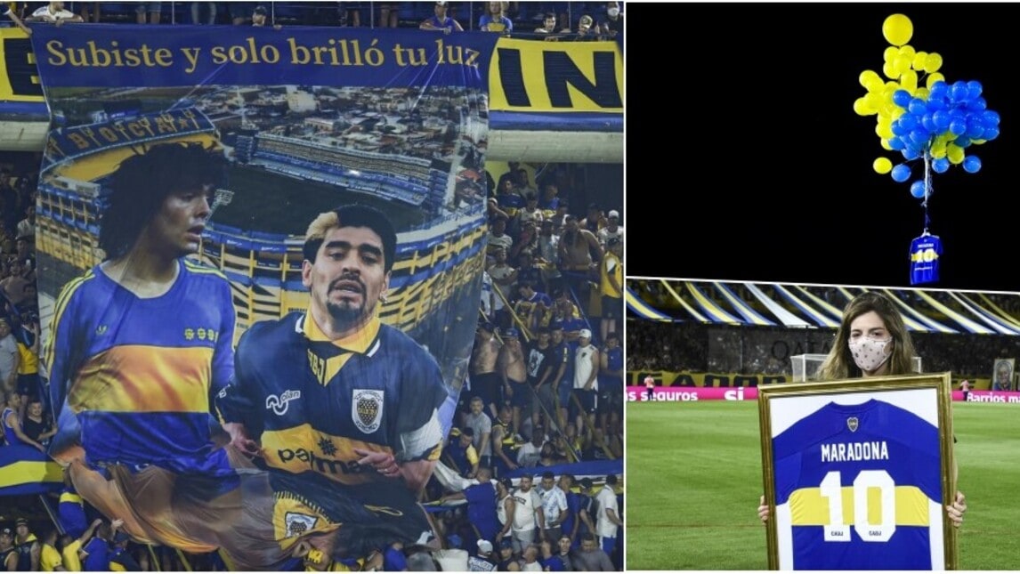 Maradona celebrato dalla Bombonera: maglia speciale per la figlia