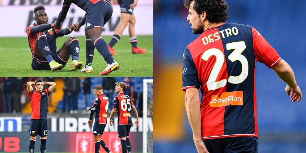 Il Genoa crea ma non trasforma, Destro out nel secondo tempo