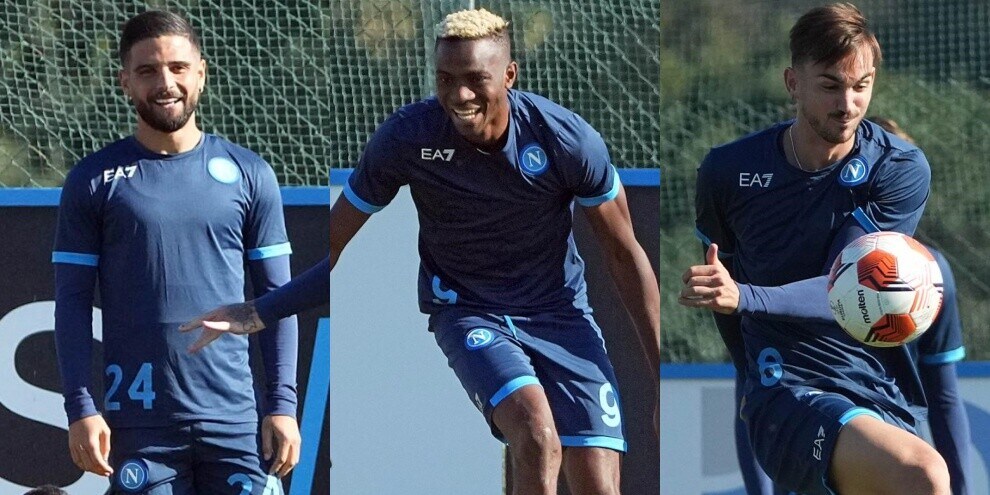 Napoli, buone notizie: Insigne, Osimhen e Ruiz in gruppo