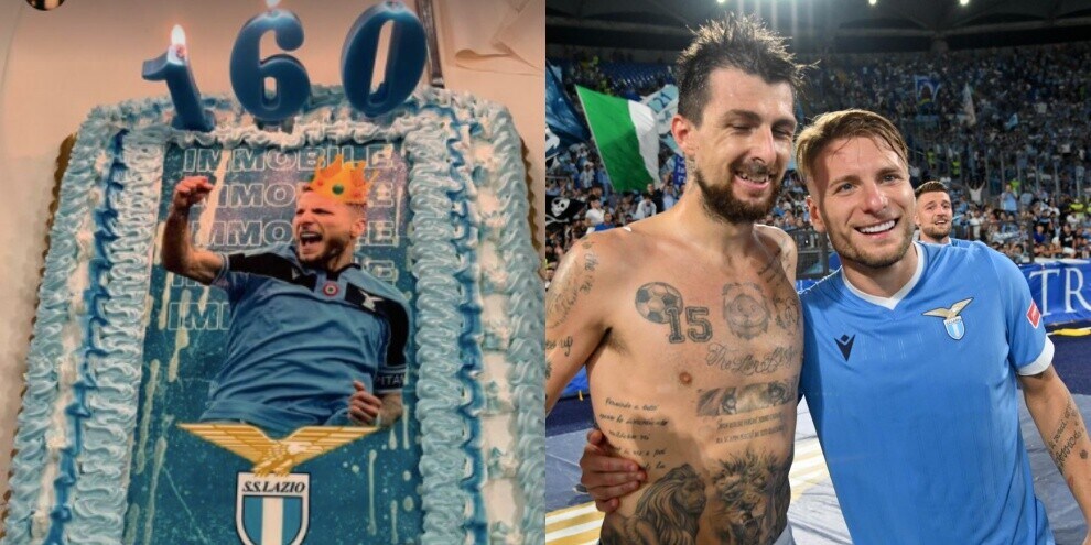 Lazio, la sorpresa di Acerbi a Immobile è una torta speciale
