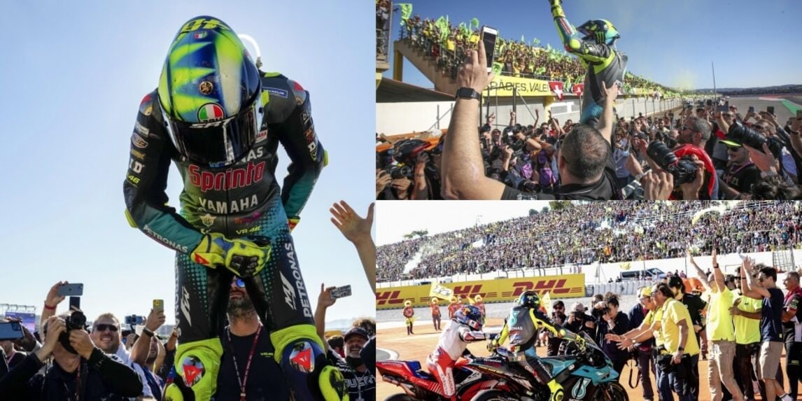 Valentino Rossi, grande festa a Valencia: l'omaggio dei piloti della Moto Gp e dei tifosi