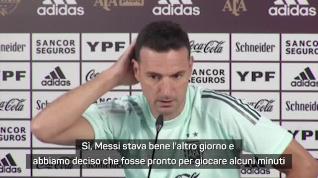 Scaloni: "Messi giocherà, Dybala arrivato infortunato"