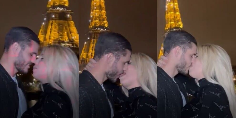 Wanda Nara e Icardi, bacio appassionato sotto la Tour Eiffel!