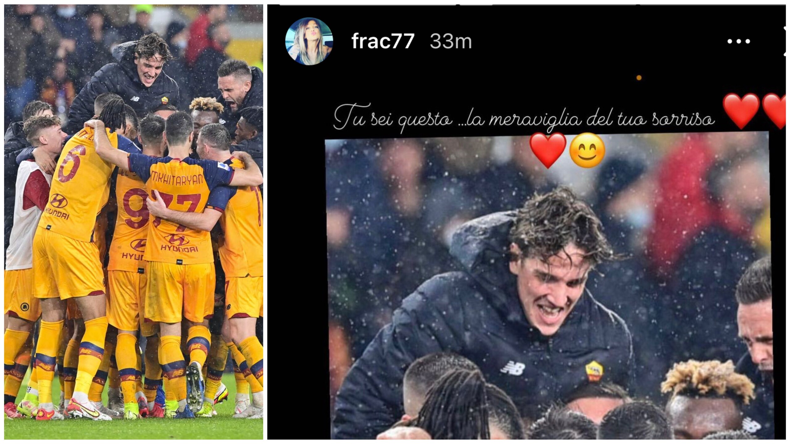 Roma, la panchina di Zaniolo e il suo sorriso. La madre: “Tu sei questo”