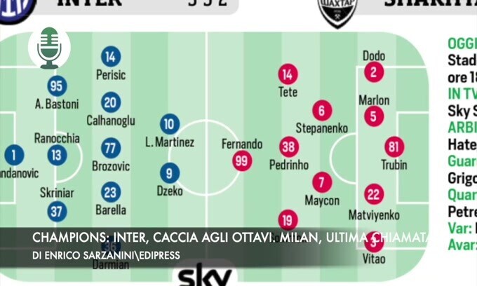 Champions: Inter, caccia agli ottavi. Milan, ultima chiamata