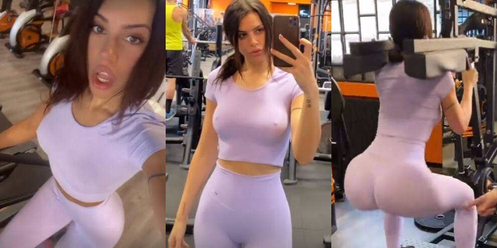 Antonella Fiordelisi, allenamento sexy in palestra