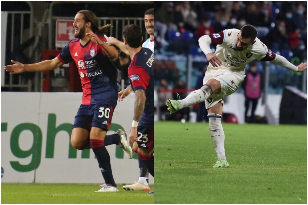 Pavoletti illude il Cagliari, Bonazzoli lo gela: 1-1 con la Salernitana