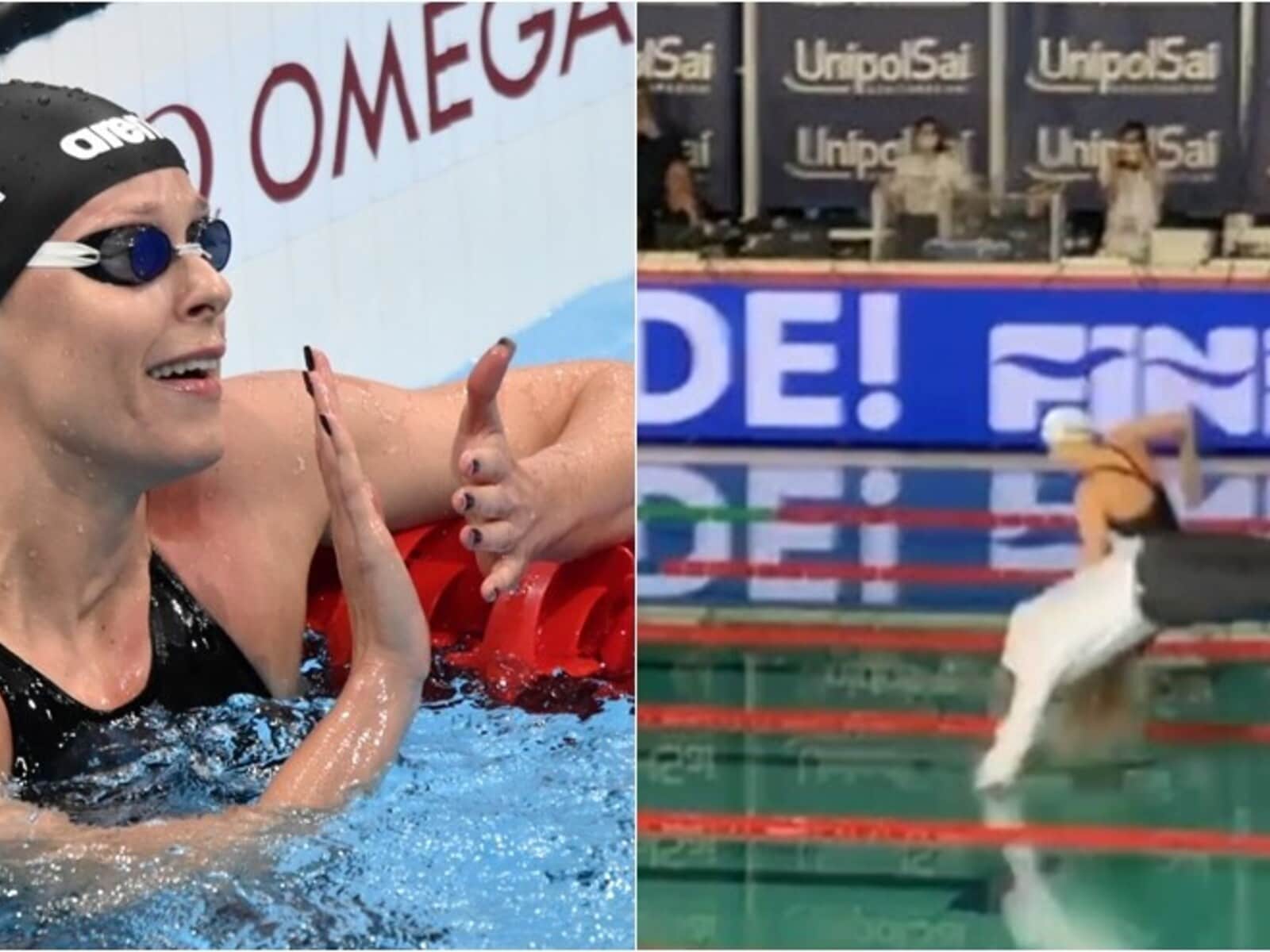 Pellegrini, Malagò si tuffa in piscina nel giorno del suo addio VIDEO